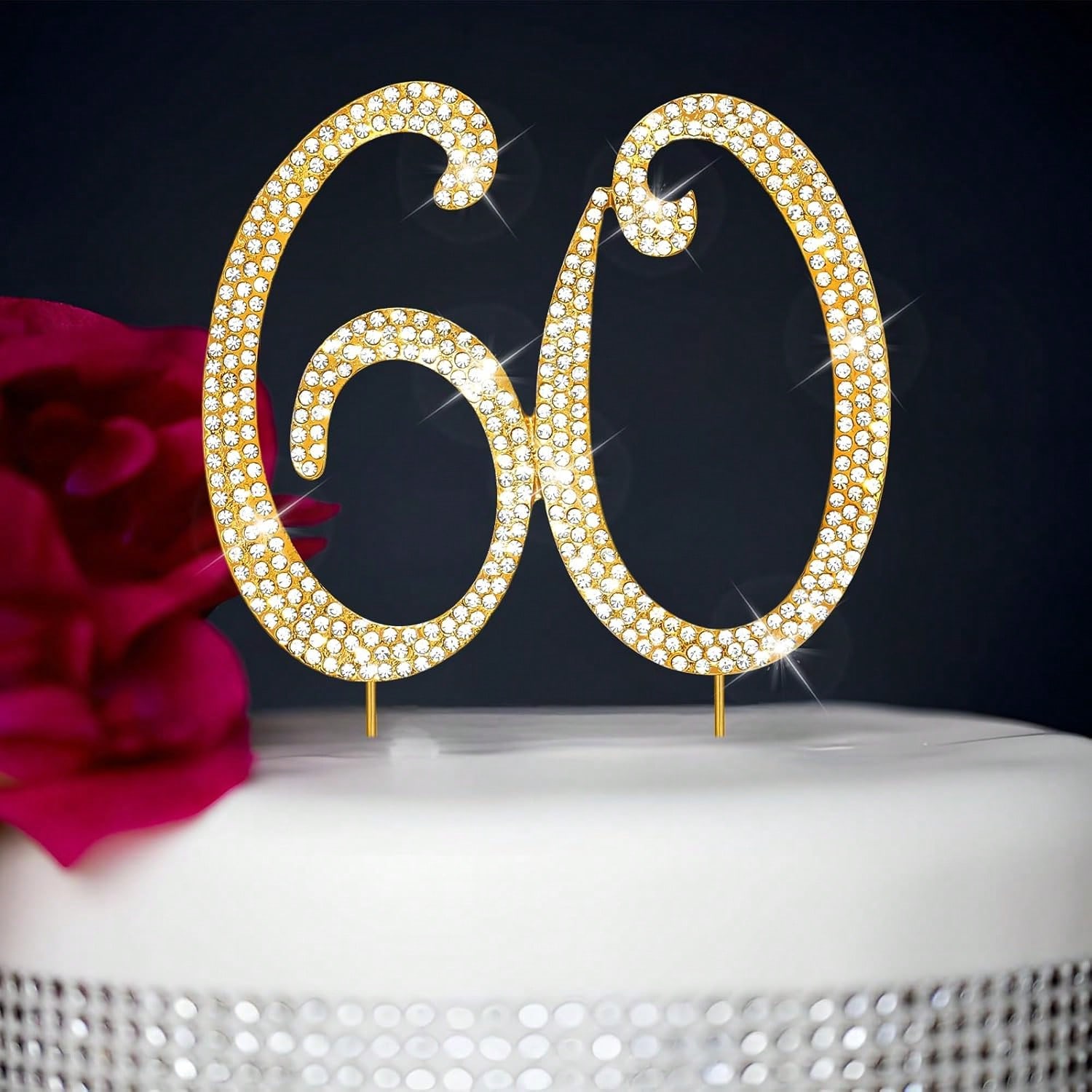 Candle Making Tools - Large Gold Rhinestone Number Cake Topper