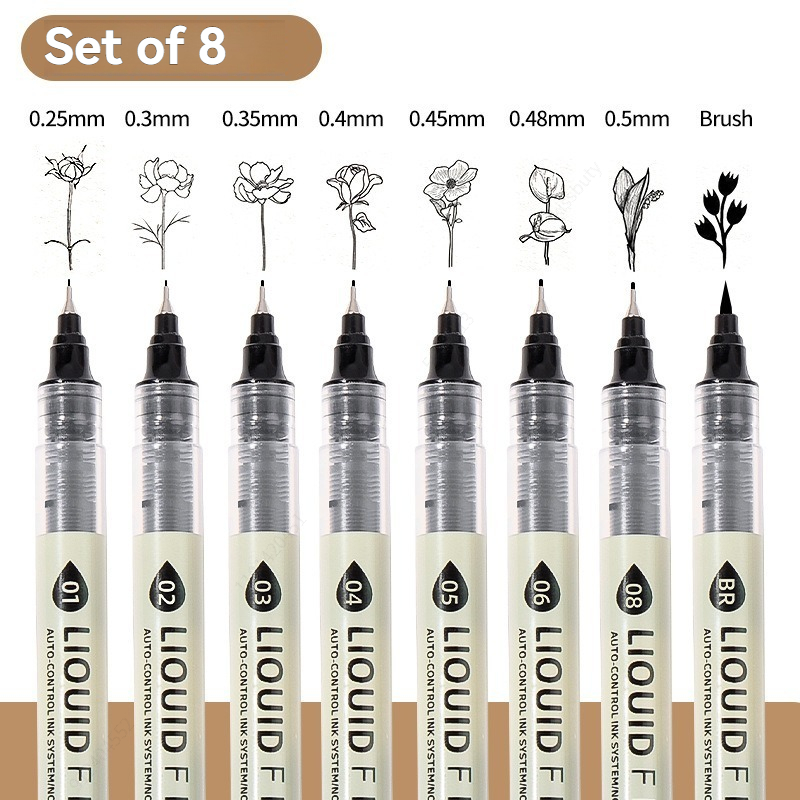 12 Tibs Black Pen Fine Line Sk - Copic Marker Sketch recension och pris