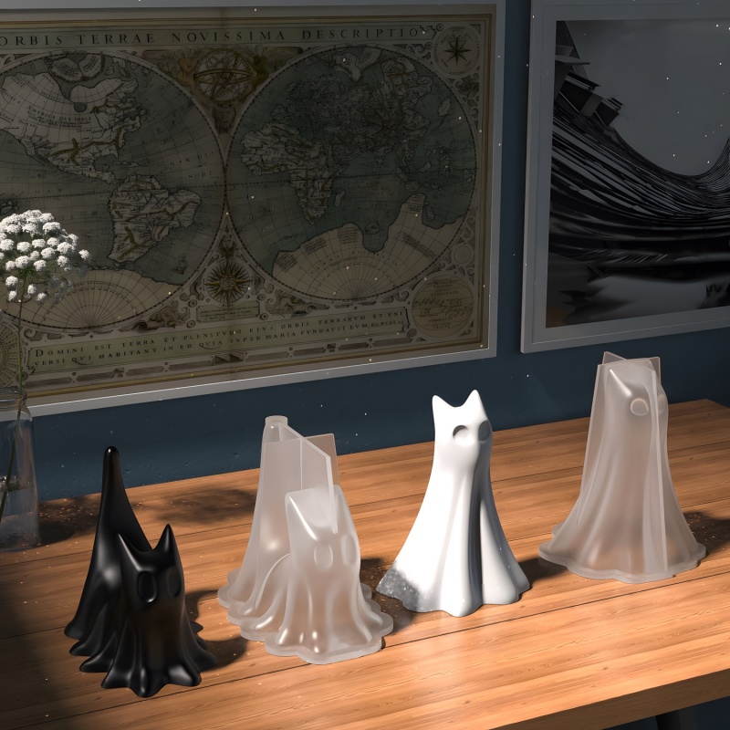 Ghost Cat Halloween Desktop Or - Candle Making Tools recension och pris