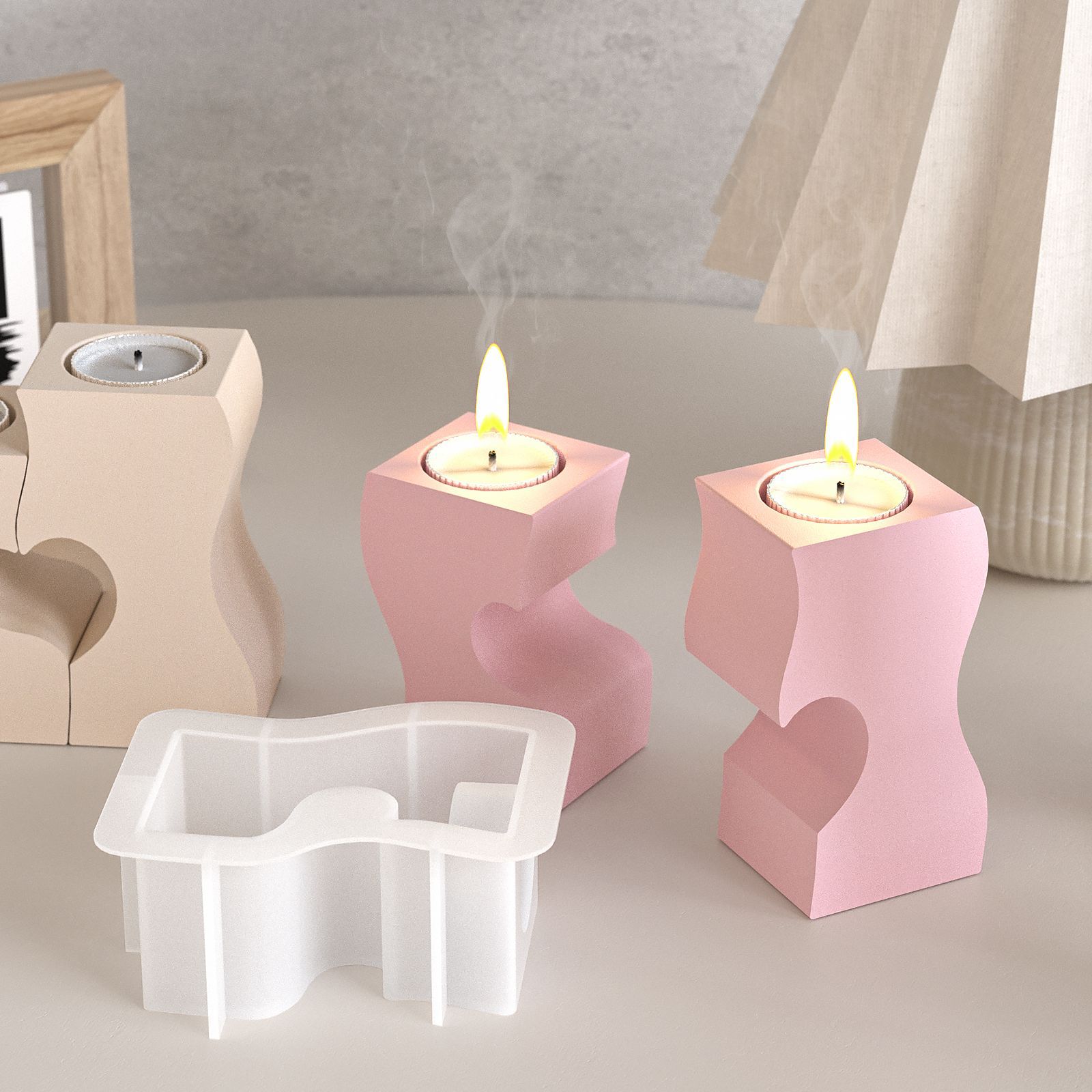 S Heart Candlestick Silicone M - Candle Making Tools recension och pris