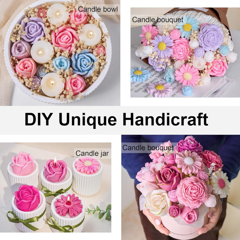 5Flower Candle Mold Set，3D Flo - Candle Making Kits recension och pris